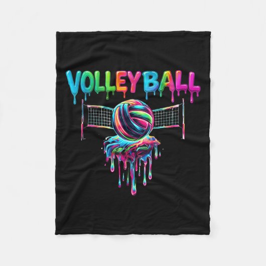 Volleyball Player Drip Ice Cream Drip Volleyball L Fleecedecke (Vorderseite)