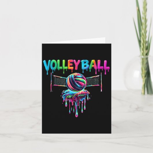 Volleyball Player Drip Ice Cream Drip Volleyball L Karte (Vorderseite)