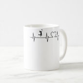 Volleyball Player Heartbeat Volleyball Team Volley Kaffeetasse (VorderseiteRechts)