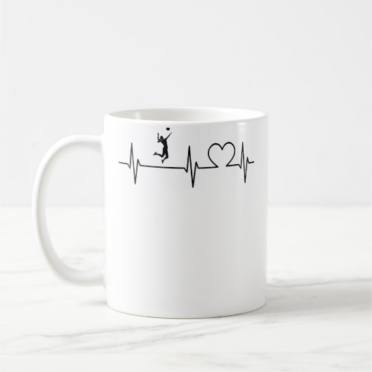 Volleyball Player Heartbeat Volleyball Team Volley Kaffeetasse (Links)