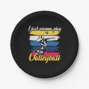 Volleyball Player   I Just Wanna Play Volleyball Pappteller