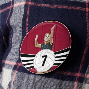 Volleyball-Player, individuelles Foto und Jersey-N Button