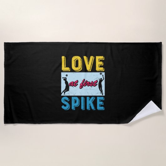 Volleyball Player | Love At First Spike Strandtuch (Vorderseite)