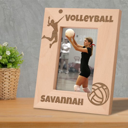 Volleyball Player Lover Individuelle Name Geätzte Rahmen