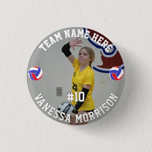 Volleyball Player Name Name Team und Foto hinzufüg Button (Vorderseite)