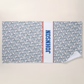 Volleyball Player NAME Sportfans Spaß Strandtuch (Vorderseite)