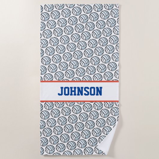 Volleyball Player NAME Sportfans Spaß Strandtuch (Vorderseite)