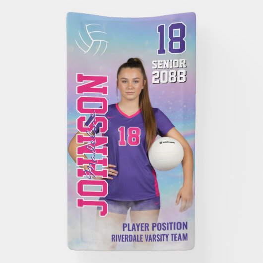 Volleyball Player Portrait Photo Senior Night Banner (Vertikal)