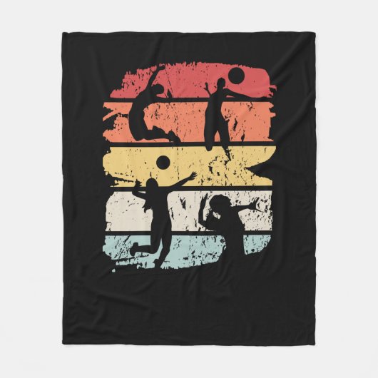 Volleyball Player Retro Fleecedecke (Vorderseite)