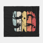 Volleyball Player Retro Fleecedecke (Vorderseite (Horizontal))