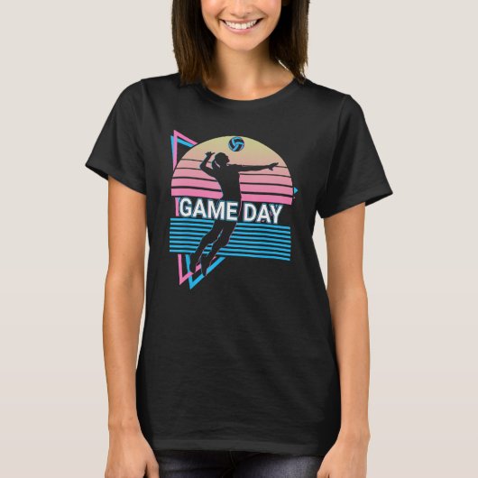 Volleyball Player Retro Game Day T-Shirt (Vorderseite)