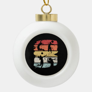 Volleyball Player Retro Keramik Kugel-Ornament