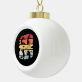 Volleyball Player Retro Keramik Kugel-Ornament (Rechts)