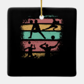 Volleyball Player Retro Keramikornament (Rückseite)