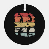 Volleyball Player Retro Ornament Aus Glas (Rückseite)