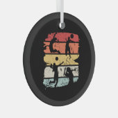 Volleyball Player Retro Ornament Aus Glas (Vorderseite Rechts)