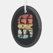 Volleyball Player Retro Ornament Aus Glas (Vorderseite links)