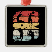 Volleyball Player Retro Ornament Aus Metall (Vorne)