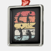 Volleyball Player Retro Ornament Aus Metall (Links)