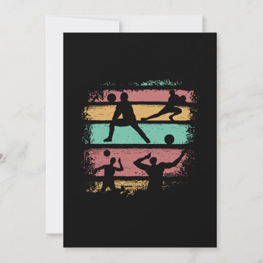 Volleyball Player Retro Vintag Einladung (Vorderseite)