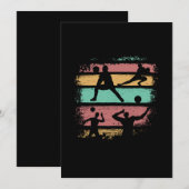 Volleyball Player Retro Vintag Einladung (Vorne/Hinten)