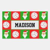 Volleyball Player Santa Clause Weihnachts-Wrapping Rechteckiger Aufkleber (Vorderseite)