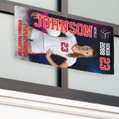 Volleyball Player Senior Class Photo Neon Light Banner (Äußeres Gebäude)