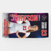 Volleyball Player Senior Class Photo Neon Light Banner (Horizontal)