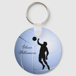Volleyball Player Silhouette and Ball personalize Schlüsselanhänger
