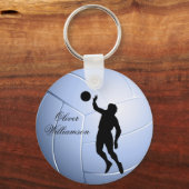 Volleyball Player Silhouette and Ball personalize Schlüsselanhänger (Vorderseite)