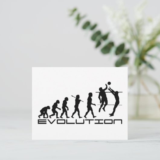 Volleyball Player Sport Evolution Kunst Postkarte (Stehend Vorderseite)