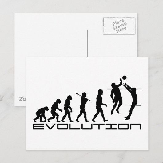 Volleyball Player Sport Evolution Kunst Postkarte (Vorne/Hinten)