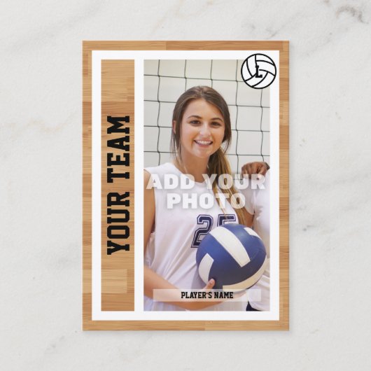 Volleyball Player Trading Card Souvenir Telefonnummerkarte (Vorderseite)