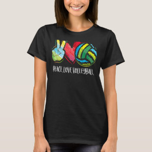 Volleyball Player Women Peace Liebe Volleyball Mot T-Shirt