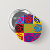 Volleyball-Pop-Kunst Button (Vorne & Hinten)