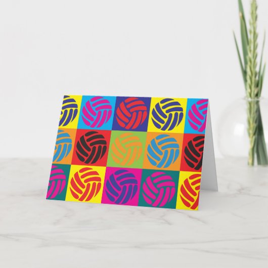 Volleyball Pop Kunst Karte (Vorderseite)