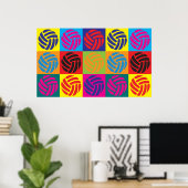 Volleyball Pop Kunst Poster (Heimbüro)