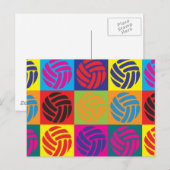 Volleyball Pop Kunst Postkarte (Vorne/Hinten)