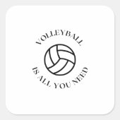 Volleyball Quadratischer Aufkleber (Vorderseite)