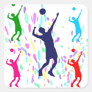 VOLLEYBALL QUADRATISCHER AUFKLEBER
