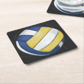 Volleyball Rechteckiger Pappuntersetzer (angewinkelt)