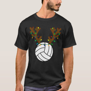 Volleyball Reindeer Funny Christmas Player Coach S T-Shirt