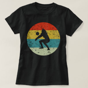Volleyball Retro Vintage Silhouette 70er T-Shirt