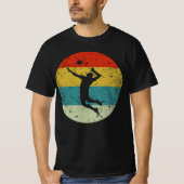 Volleyball Retro Vintage Silhouette 70er T-Shirt (Vorderseite)