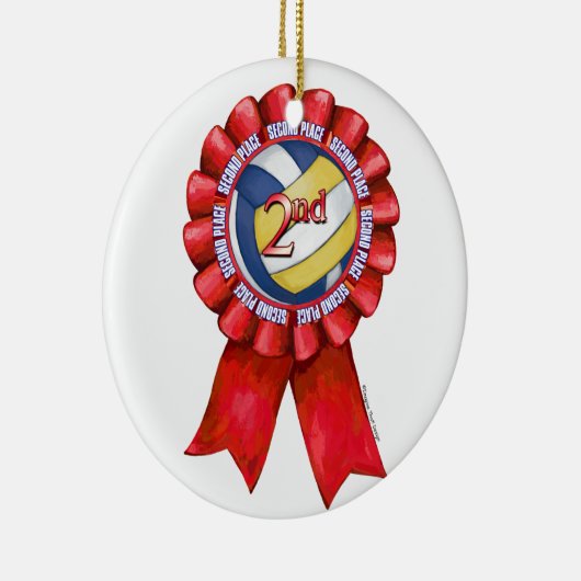 Volleyball Ribbons 2 Keramikornament (Rechts)