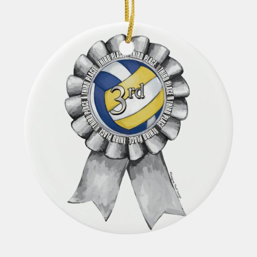 Volleyball Ribbons 3 Keramikornament (Vorne)