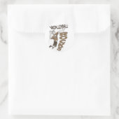 Volleyball Rocks Brown Runder Aufkleber (Tasche)