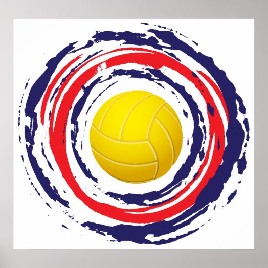 Volleyball rot blau und weiß 2 poster (Vorne)