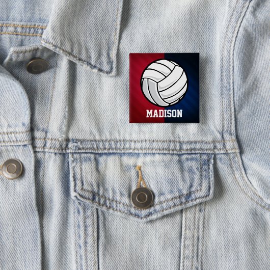 Volleyball; Rot, Weiß und Blau Button (Beispiel)