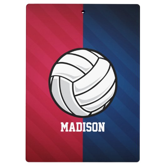 Volleyball; Rot, Weiß und Blau Klemmbrett (Rückseite)